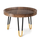 OBTAIN plant stand with mid-century walnut top panel for elegant indoor decor