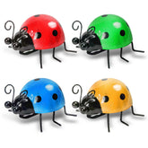OBTANIM colorful metal ladybug yard art 4-pack adds cheerful color to your garden.
