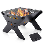 Odoland camping campfire grill compact for easy transport and quick setup.