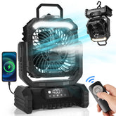 Odoland portable misting fan with light for cooling indoors or outdoors.