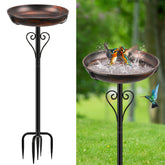 ODSNANIE metal bird bath outdoor bronze base offers a sturdy, stable focal point for backyard birds.