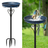 ODSNANIE metal bird bath outdoors offers stable, weather-ready garden decor.