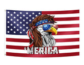 OEIDABXU Eagle Mullet Merica flag front view with vibrant colors for outdoor display