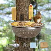Ofasixx outdoor squirrel feeder with drainage holes for dry, weather-ready snacks