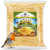Office Roast cracked corn 5 lb bag with kernels, ideal for backyard wildlife.