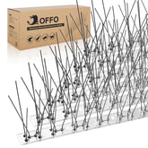 OFFO Bird Spikes on roof edge deter pigeons with durable stainless steel.