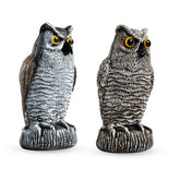OFFO owl scarecrow garden with lifelike feathers enhances outdoor curb appeal.