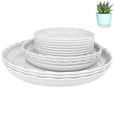 OFiSEXPT plant saucer 6in round catches excess water to protect floors.