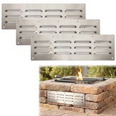 OGANAZI vent panel rectangle 15x4.5 inches, front view for efficient grill ventilation.