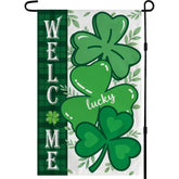 OHOME St Patrick's Day garden flag with welcome design, ideal for outdoor curb appeal.