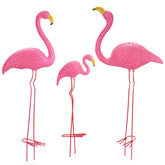 Ohuhu 32-inch flamingo yard ornament standing on a stake for vibrant lawn decor