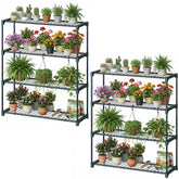 Ohuhu plant greenhouse shelves 4-tier ready for organized vertical gardening.