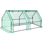 Ohuhu portable mini greenhouse front view with dual doors for easy access