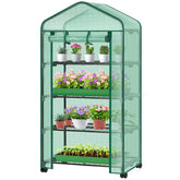 Ohuhu small greenhouse with wheels, four-tier stand for easy relocation.