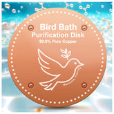 OICEME copper purification disk close-up showing durable material for clearer bird bath water.