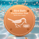 OICEME pure copper bird bath disk shown in a garden setting for clearer water.