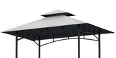 OIPUNSHLE 5x8 grill gazebo canopy top grey front view for shaded outdoor cooking.