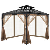 OIPUNSHLE gazebo netting 10x10, four-panel with zipper enhances outdoor comfort by keeping mosquitoes out.