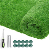 Oiyeefo artificial turf outdoor dog pad with drainage holes protects paws and keeps area dry