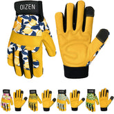 OIZEN cowhide gloves with thorn-proof palm for tough garden tasks.