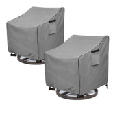 Okcool outdoor swivel chair cover 2-pack front view protects patio seating from rain.