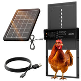 OKKÖBI automatic chicken coop door with solar panel enabling hands-free operation