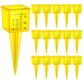 Okllen rain gauge with yellow housing for clear outdoor readings