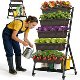 Olaiti 5-tier vertical garden on wheels for easy mobile balcony growing.