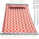 OLALACOZY 13FT double hammock with spreader bars for balanced two-person lounging.