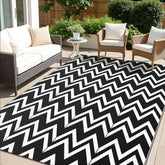 OLANLY 5x8 outdoor rug with reversible chevron pattern for patios.