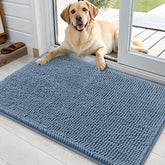 OLANLY dog door mat 36x24 in airy blue absorbing moisture at the doorway