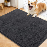 OLANLY dog door mat chenille-soft offers plush comfort at entryways