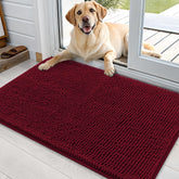 OLANLY dog door mat with muddy paws for quick entryway cleanup.