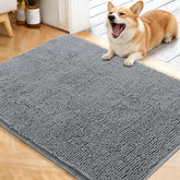 OLANLY dog door mat with muddy paws absorbs moisture at entryways