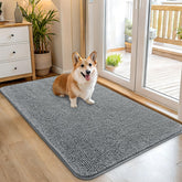 OLANLY dog door mat with muddy paws absorbs moisture, keeping floors clean