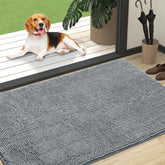 OLANLY dog door mat with muddy-paws fibers traps moisture at the entry.