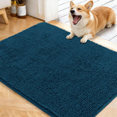 OLANLY dog door mat demonstrates muddy paw absorption and moisture control for clean entryway