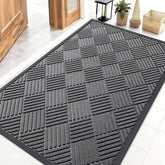 OLANLY front door mat with diamond texture for a stylish, durable entrance