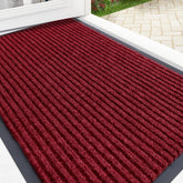OLANLY front door mat in wine red for durable outdoor entry.