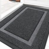 OLANLY front door mat for indoor and outdoor use captures dirt and moisture at the threshold.