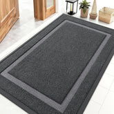 OLANLY front door mat in grey captures dirt from shoes and keeps floors clean.