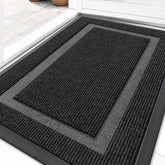 OLANLY front door mat with low-profile backing for smooth door passage