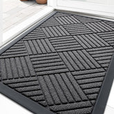 OLANLY front door mat with natural rubber backing provides secure placement and floor protection.