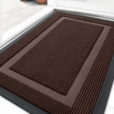 OLANLY front door mat with rubber backing reduces wear and keeps entry tidy.