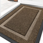 OLANLY front door mat with thin backing helps doors glide smoothly and stay in place.