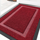 OLANLY front door mat in wine red texture for durable indoor-outdoor use.