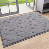 OLANLY indoor door mat with dirt-resistant surface captures moisture at the doorway