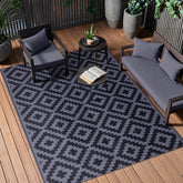 OLANLY outdoor rug 5x8 with straw geometric pattern for quick-draining patio use
