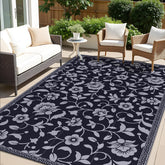 OLANLY waterproof outdoor rug 5x8 with floral pattern, ideal for patios and decks.