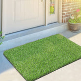 OLanto artificial grass door mat front view - welcoming entrance with realistic turf